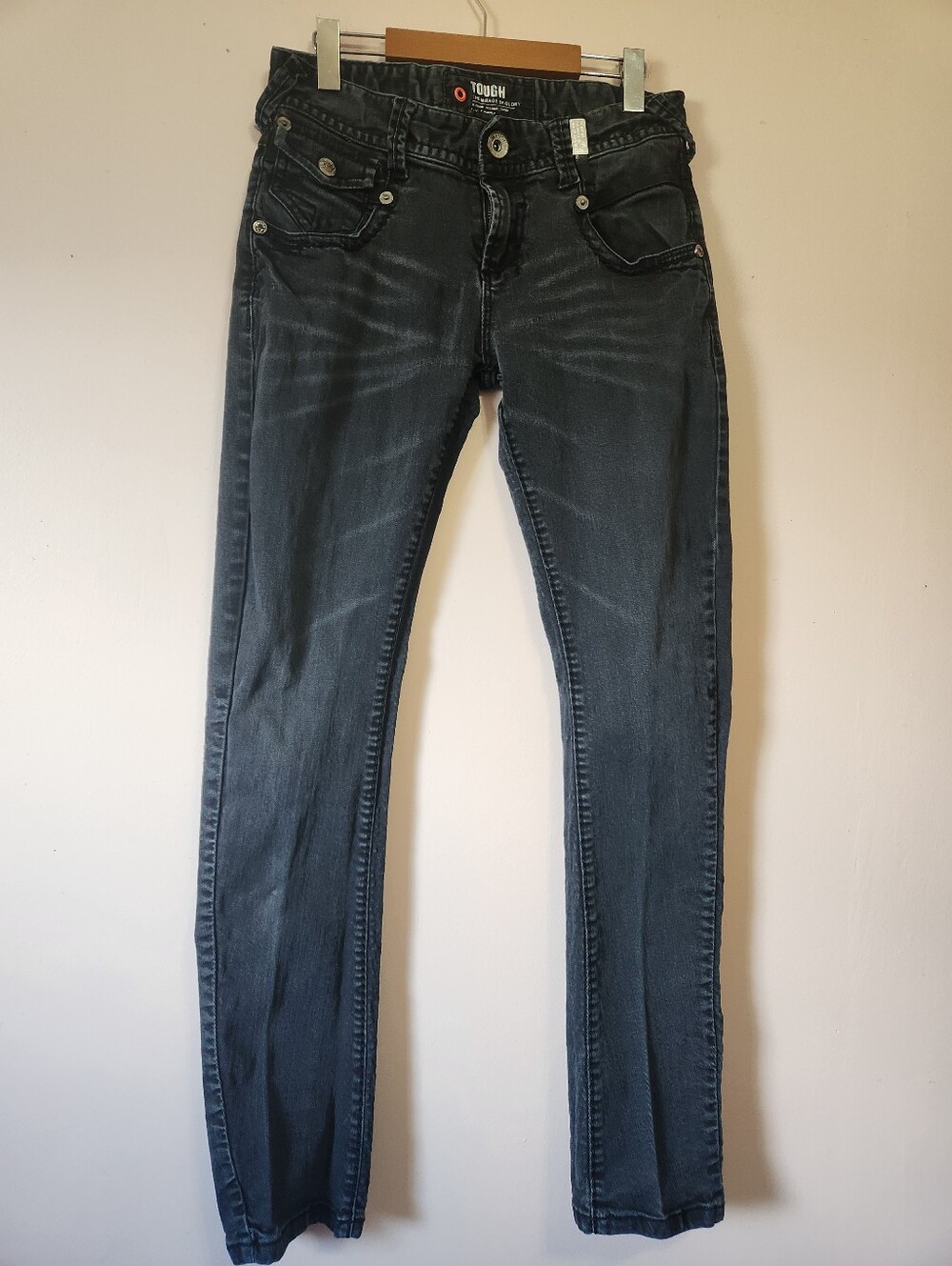 TOUGH Jeansmith The Mirage of Glory Black Y2K Industrial Utility Jeans W30 EUC
